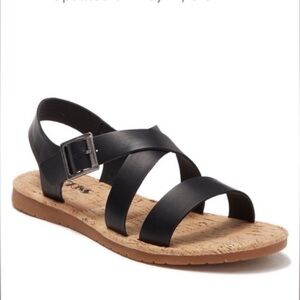 Korks by Kork Ease Justicia Strappy Flat Vegan Leather Sandal Black 11 Comfort